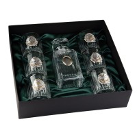 Boss Crystal "Охота с графином" - Набор хрустальных стаканов, Золото, Платина, Серебро, Графин + 6 стаканов